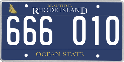 RI license plate 666010