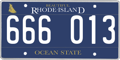 RI license plate 666013