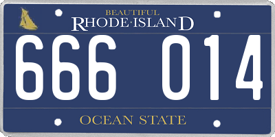 RI license plate 666014
