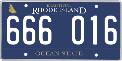 RI license plate 666016