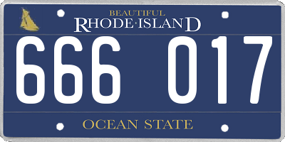 RI license plate 666017