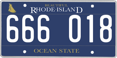 RI license plate 666018