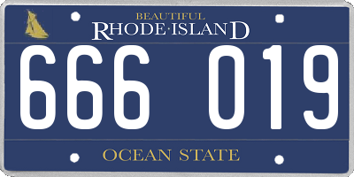 RI license plate 666019