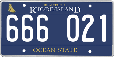 RI license plate 666021