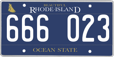 RI license plate 666023