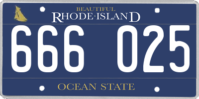 RI license plate 666025