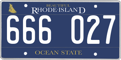 RI license plate 666027