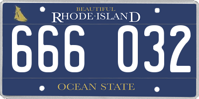 RI license plate 666032