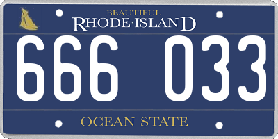 RI license plate 666033