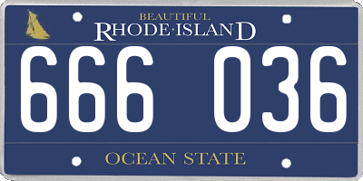 RI license plate 666036