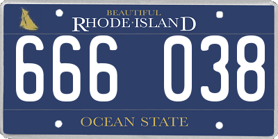 RI license plate 666038
