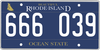 RI license plate 666039