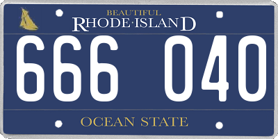 RI license plate 666040
