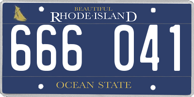 RI license plate 666041