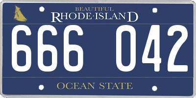 RI license plate 666042