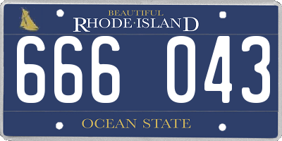 RI license plate 666043
