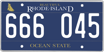 RI license plate 666045