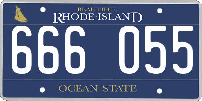 RI license plate 666055