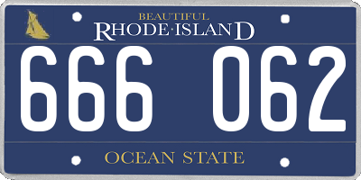 RI license plate 666062