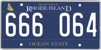 RI license plate 666064
