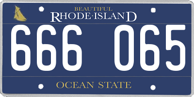 RI license plate 666065