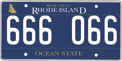 RI license plate 666066