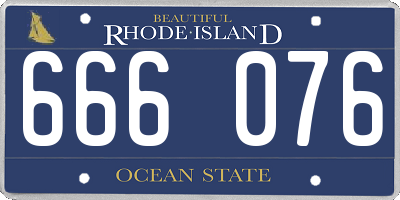 RI license plate 666076