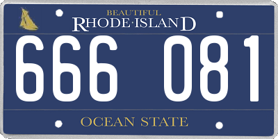 RI license plate 666081