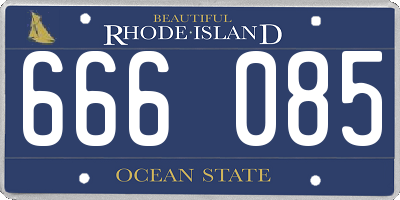 RI license plate 666085