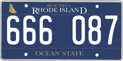 RI license plate 666087
