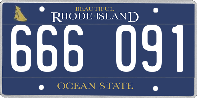 RI license plate 666091