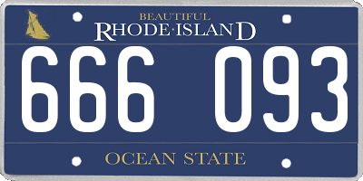 RI license plate 666093
