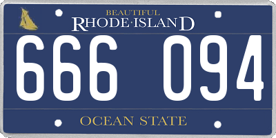 RI license plate 666094