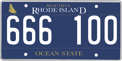 RI license plate 666100