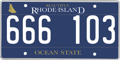 RI license plate 666103