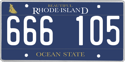 RI license plate 666105