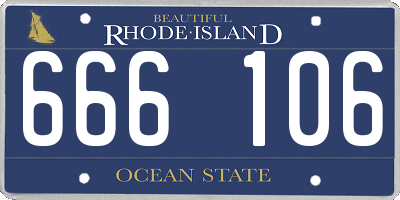RI license plate 666106