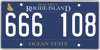 RI license plate 666108