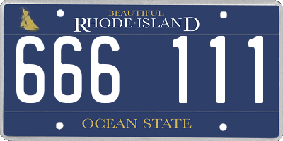 RI license plate 666111