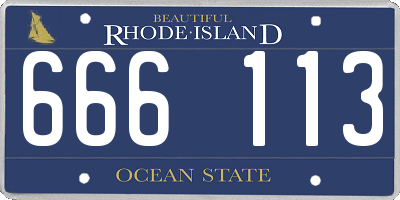 RI license plate 666113