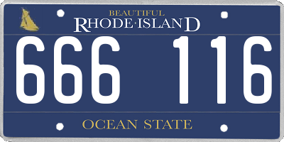 RI license plate 666116