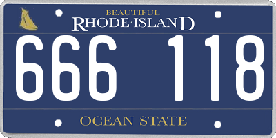 RI license plate 666118