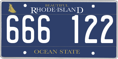 RI license plate 666122