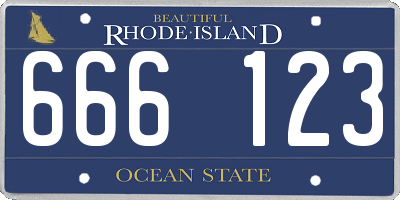 RI license plate 666123