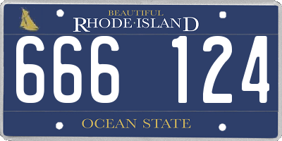 RI license plate 666124