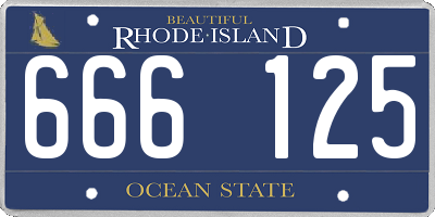 RI license plate 666125