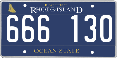 RI license plate 666130
