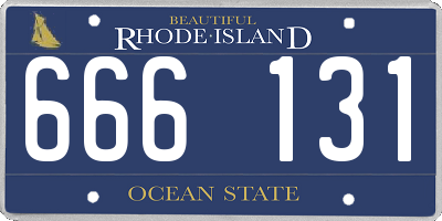 RI license plate 666131