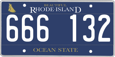 RI license plate 666132