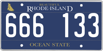 RI license plate 666133